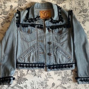 Marc Jacobs Shrunken Denim Pom Pom Jacket